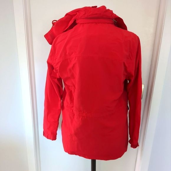 L.L. Bean Red Outdoor Camping Hiking Windbreaker Hooded Jacket Size PM - Picture 6 of 11